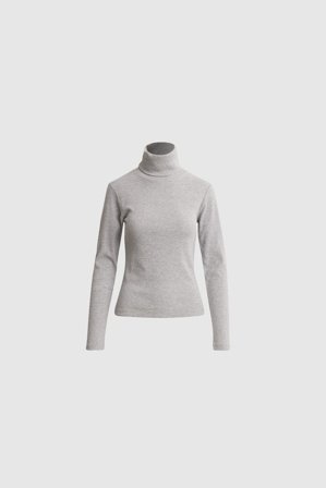 CAMILLA PIHL - Petra Rib Turtleneck - Light Grey Melange - S