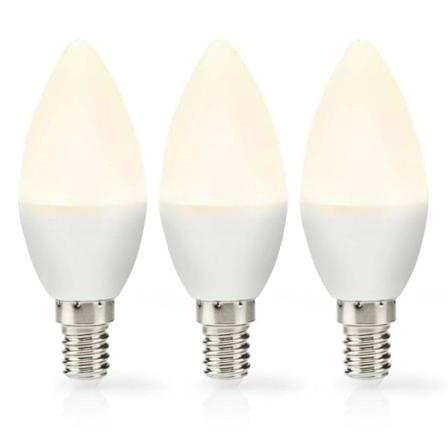 Nedis LED-lampa E14 | Ljus | 4.9 W | 470 lm | 2700 K | Varm Vit | Matt | 3 st