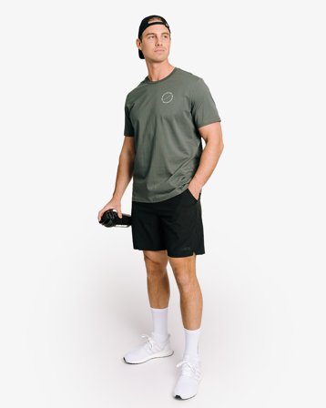 MM Sports Workout T-shirt Emblem, Faded Green