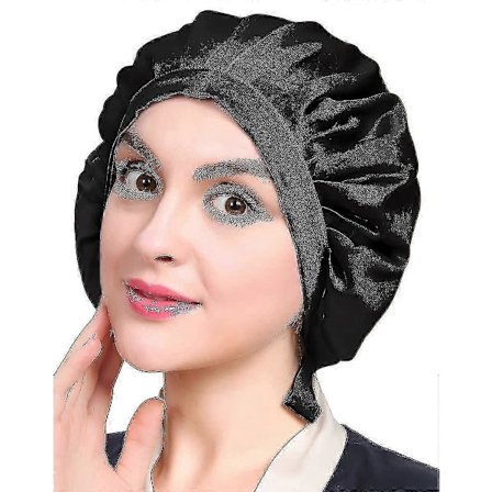 Silke Bonnet, Silke Nattesøvn Hætte Justerbar Hårsløjfe Til Søvn, Sort