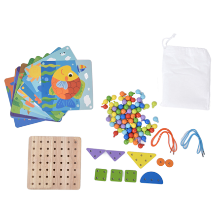 Tidig utbildning Musthroom Nali pussel leksak knapp konst leksaker färgmatchning Pegboard för 3 år upp barn 2 i 1 tidig utbildning