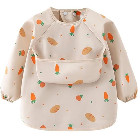 Langermet smekke til baby | Justerbare avveningskapper for babyer i alderen 0-6 år - smekker for mating og avvenning.