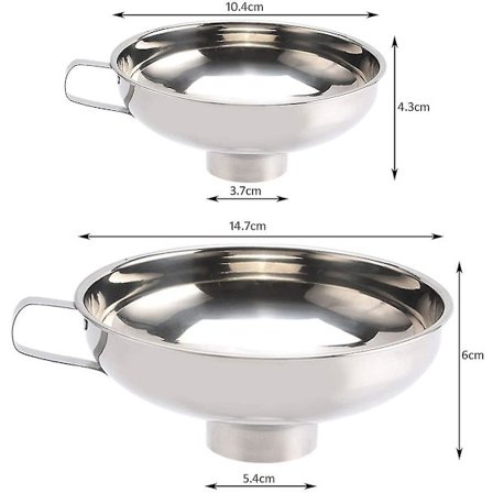 Konserverings trattar, 2-pack Bredmunnad rostfritt stål sylt pulver bönor jordnöts konserverings trattar