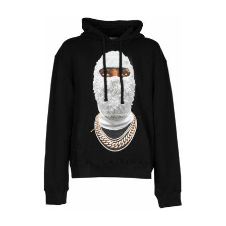 IH NOM UH NIT Sweatshirt with Future Mask laces Sort, Herre Hættetrøjer