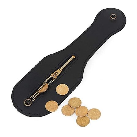 Vintage Læder Mønt Organizer Slank Lynlås Pung til Udendørs Sport