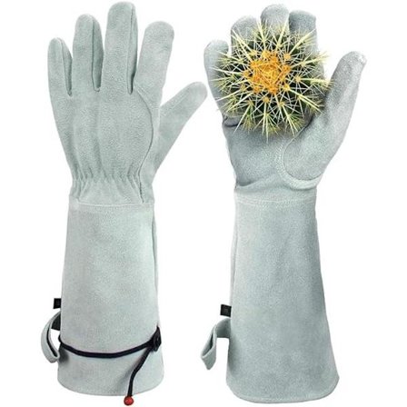ING Tornebestandige lange hagehansker for kvinner laget av slitesterkt kuskinn med pustende polstring Beskyttelse mot torner, busker og skarpe 