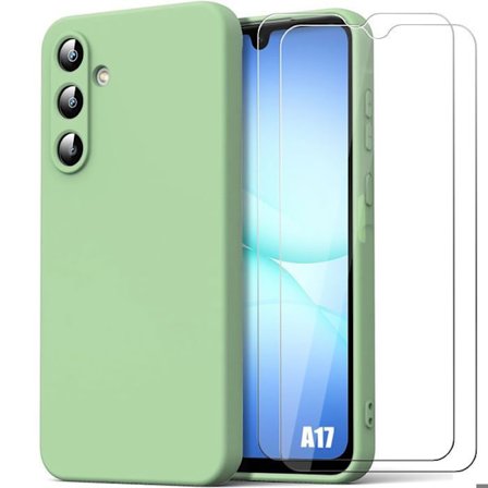 Beskyttelsesetui - BOOLING - til Samsung Galaxy A17 5G/4G - Anti-ridse Silikone Grøn - 2 Stykker Glas