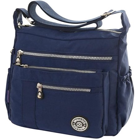 Multifunktionell Messenger Bag Axelväska Handväska för Kvinnor och Flickor, Mörkblå