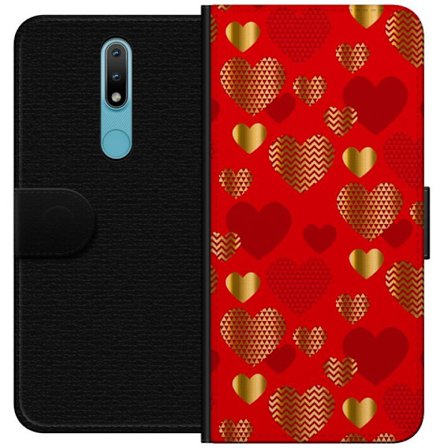 Kompatibelt Plånboksfodral till Nokia Nokia 2.4 GoldenHearts