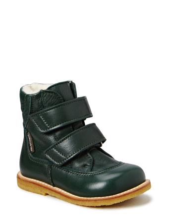 Boots - Flat - With Velcro Vinterstøvletter Med Borrelås Svart ANGULUS
