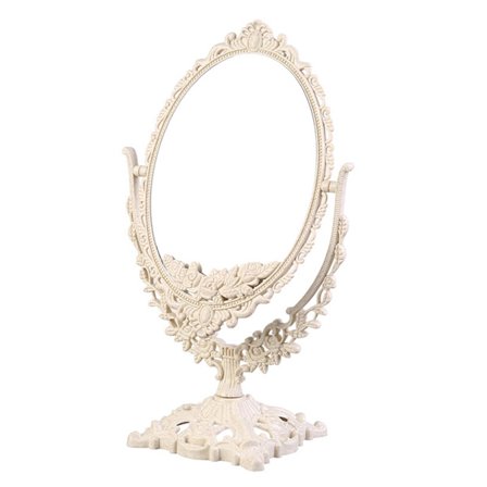 Kosmetisk Speil Oval Form Dobbeltsidig Roterende Sminkespeil