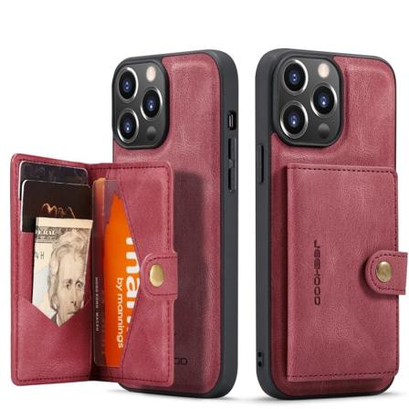 Praktiskt Skal med Kortfack - iPhone 13 Pro Max Röd