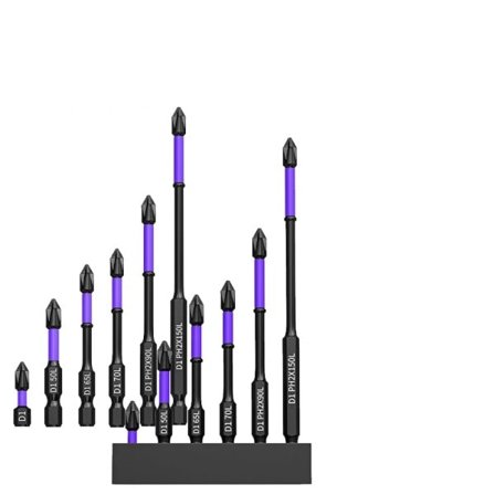 12 stykker magnetisk batch hoved PH2 kryds skruetrækker sæt slag bor bit skrue legering stål skridsikker