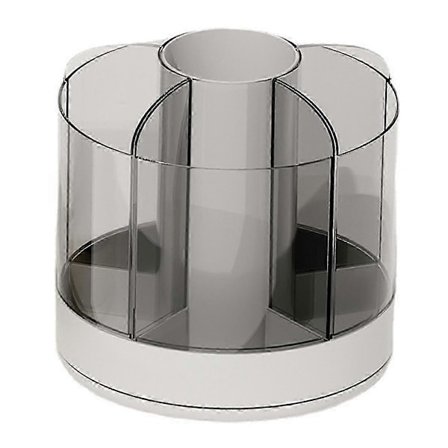 Pyörivä kynäteline 6 lokerolla 360° kääntyvä irrotettava kosmetiikkasäilytyslaatikko pyöreä pyörivä meikkisivellin, A