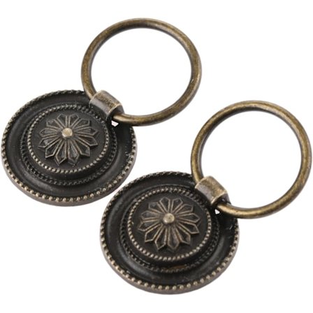 2 kpl 30 mm halkaisijaltaan Vintage-kaapin vetolaatikon kahva, Vintage-rengasvetokahva kaappiin, lipastoon, ovelle, laatikolle, antiikki