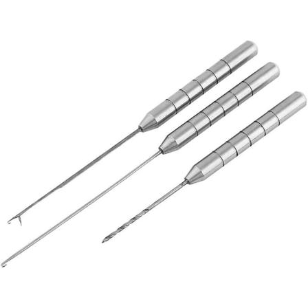 Betessats för bete 3 i 1 Betesnålar Karpfiske, Aluminiumlegering Fiske Rigging Betesnål Kit Splejsning Krok Bete Tillverkning Fiskeverktyg, 