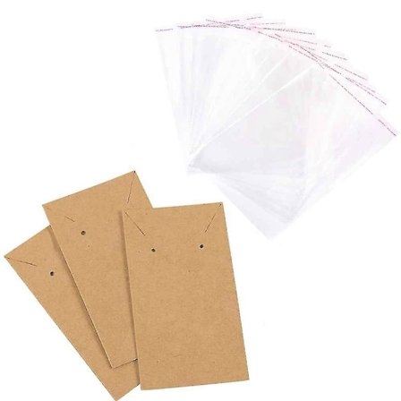 Örhängen Halsband Displaykort med 100 självförslutande påsar 3,5x2,4tum,barn,hane