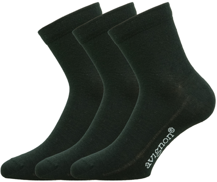 Avignon Sneaker Wool High 3-pack Black - Vardagsstrumpor
