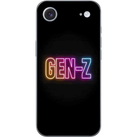 Yhteensopiva Puhelinkuori Apple Apple iPhone 17 Air Neontext Gen Z värikkäässä valossa tummaa taustaa vasten modernissa digitaalisessa tyyliissä
