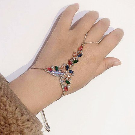 Boho Butterfly Finger Ring Armbånd til Kvinder Piger Guldbelagt