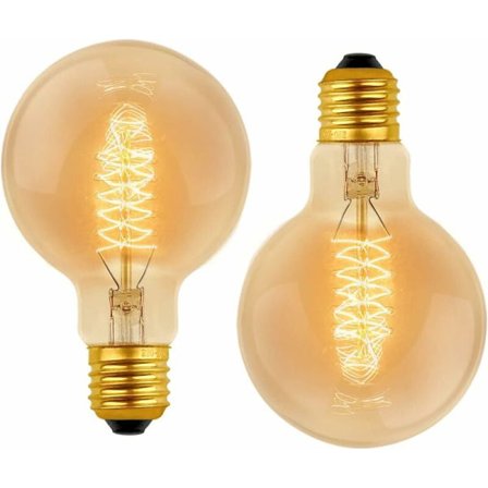 Vintage G80 E27 Dæmpbar 40W Varm Hvid 2700K Pære, AC 220V, Retro Glødepærer E27 Spiral Wolfram Filament Lampe, Pakke med 2