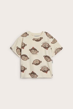 Kappahl | T-skjorte med aper | Lys beige