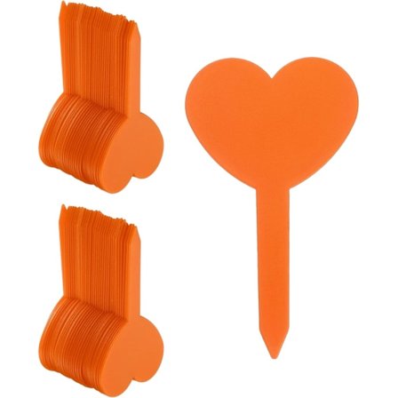 100 stk. plastik plantemærker genanvendelige vandtætte soltætte planteskoler urtepotter blomstermærker orange 8,3 x 5 cm