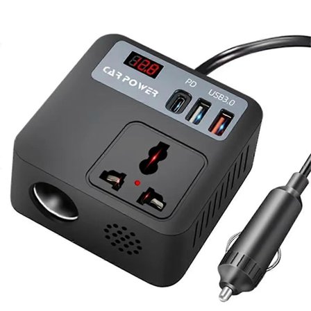 Bilomvandlare 24V till 220V Billaddare Lastbil Multifunktionell Bil Strömkort Konverterare