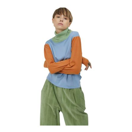Silvian Heach Turtleneck with contrasting colors Blå, Dame Rullekraver, Størrelse: XS