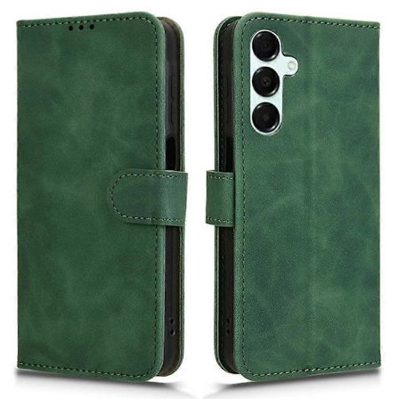 Samsung Galaxy A16 5G Nahkakotelo, ihoa myötäilevä, pudotussuojaava lompakkokotelo - Vihreä