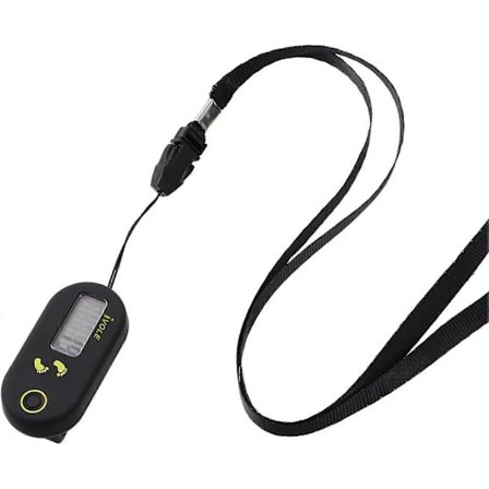 3D digitalt skridttæller, nøjagtig skridttælling, registrering af træningstid, lydløst design, med clips og snor.