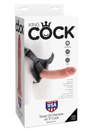 KING COCK STRAP-ON HARNESS W/9" COCK FL