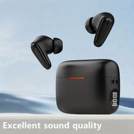 2023 Ny trådlös digital skärm Trådlöst headset Stereo In-Ear Power Display Super lång standby passande för sport Black