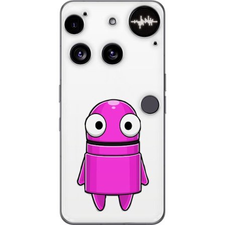 Kompatibelt Mobilskal till Nothing Nothing Phone (3) Rosa tecknad figur med en rund form och stora ögon på en mörk bakgrund