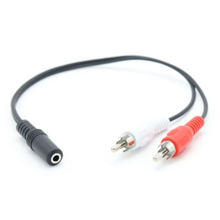 25 cm 3,5 mm Stereo till 2 RCA-kabel Stereo Audio Y Splitter Kabel Ljudsignallinje