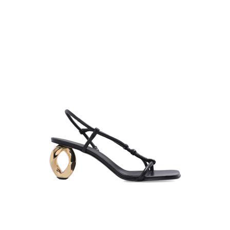 JW Anderson, Heeled leather sandals Zwart, Dames, Maat:39 1/2 EU,leer