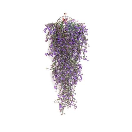 Konstgjord hängande växt - lila, 75 cm, för trädgård, festväggdekoration, set om 2