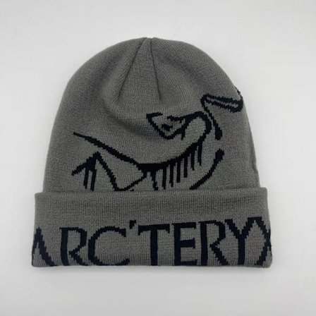 Arcteryx bird head svart stickad mössa