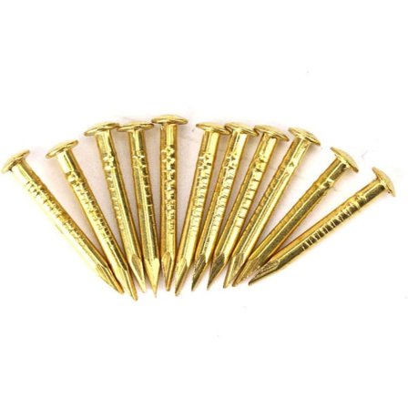 Gull messingspiker, 100 stk runde spiker Messing Stort møbelhode