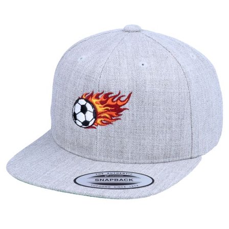 Forza - Grå snapback Keps - Kids Flaming Football Heather Grey Snapback @ Hatstore