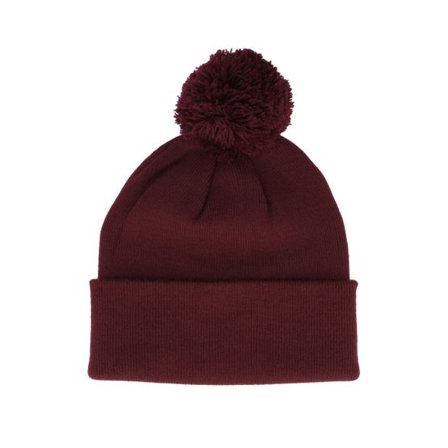 Beechfield - Röd pom Beanie - Burgundy Pom Blank Beanie @ Hatstore