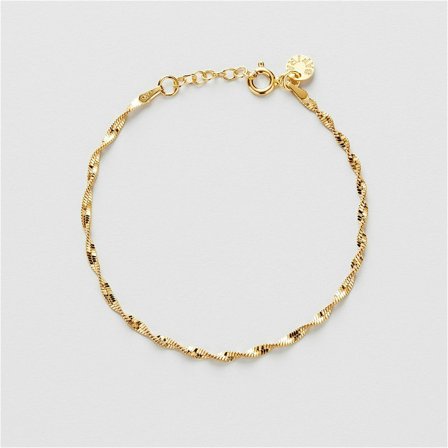 Twisted Herringbone Armband - 18K VERGOLDETES STERLINGSILBER