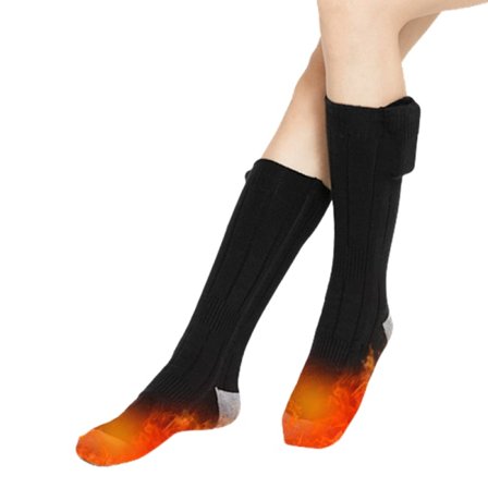 Batteriopvarmede sokker til såler/vrist 4000 mAh Black S