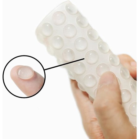 Gummistød til skabslåger 200 stk. af gennemsigtig selvklæbende