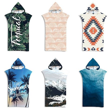 Voksen Hettehåndkle i Mikrofiber Poncho Strandkåpe Strandkåpe