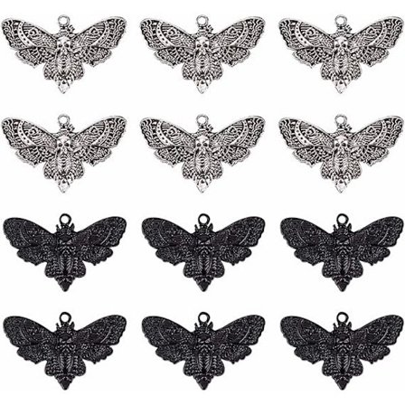 12 st Mal-berlocker Gotisk Berlock Halloween Dödskalle Skelett Huvud Berlocker Djur för Smyckestillverkning Berlocker Halsband Örhängen Nyckelring DIY