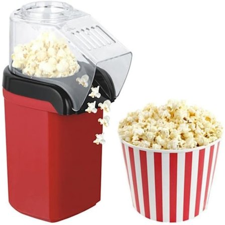 Varmlufts Popcorn Popper Maskine Pop Corn Maskine Opdateret 1200W Elektrisk Airpopper, Kop Kapacitet, Høj Poppingshastighed, Ingen Olie med Kop til 