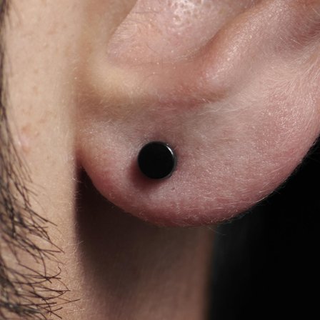 Μαύρο Σκουλαρίκι Καρφί 4mm για άνδρες - Σκουλαρίκια Καρφί (Stud)