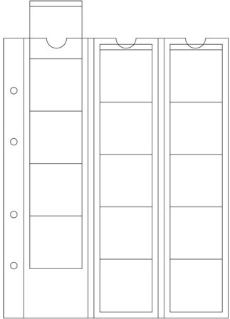 5 stk. lommer - OPTIMA M15 - Til mønter op til 42 mm i dia