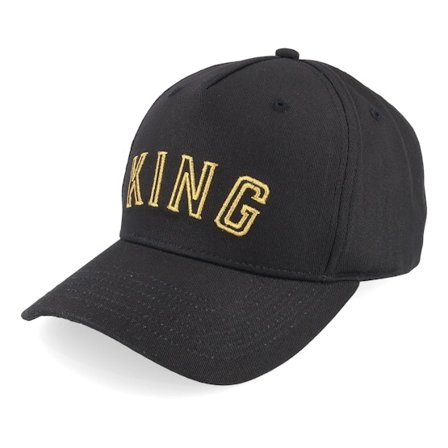 King Apparel - Staple Curved Peak Black Adjustable Adjustable Black Cap - @ Hatstore